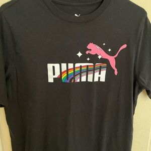 Puma Black Tee with White Logo